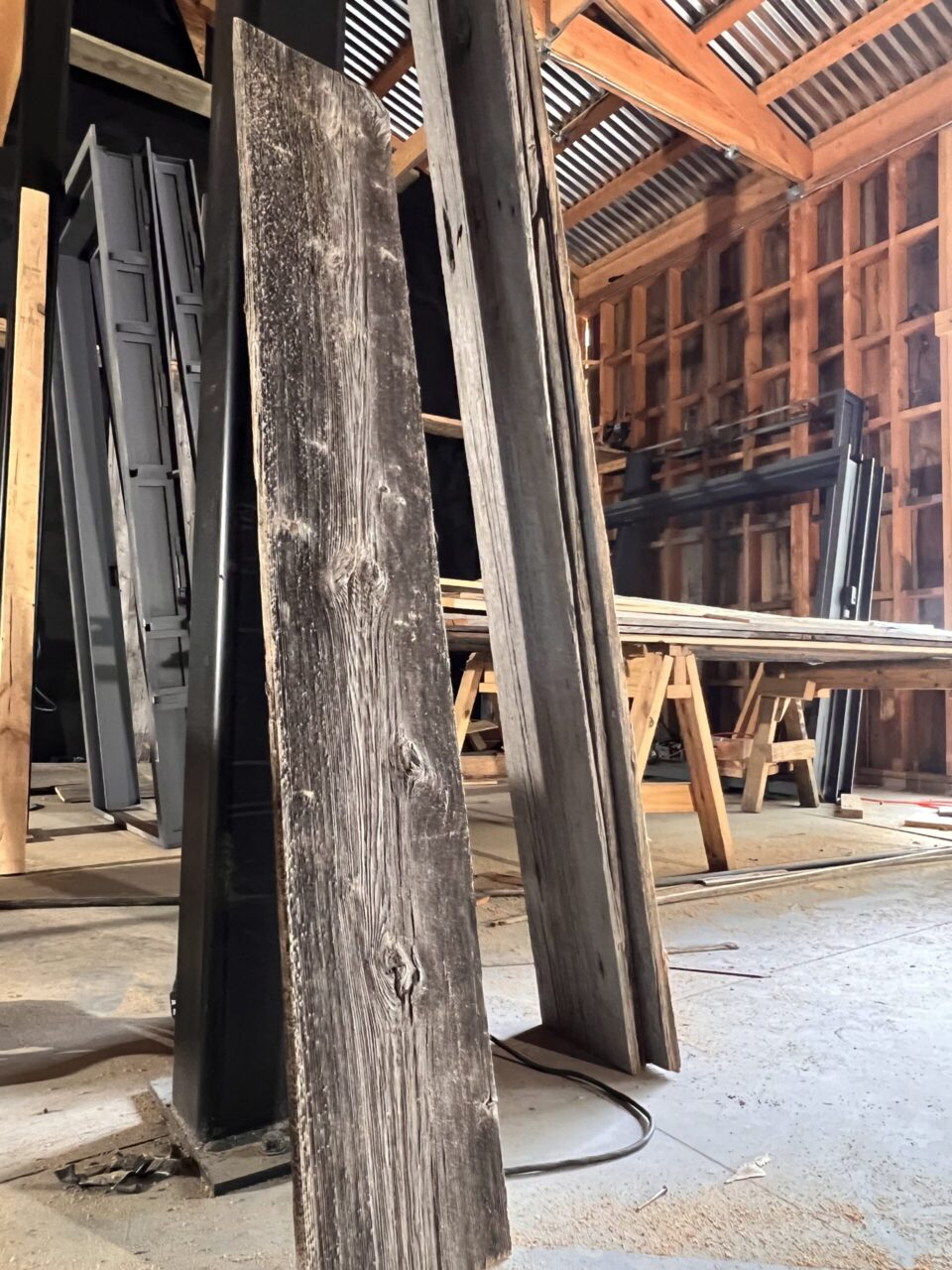 Detail shot of the siding on the Dance Hall